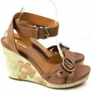 Geox Respira platform wedges 8 38 brown leather